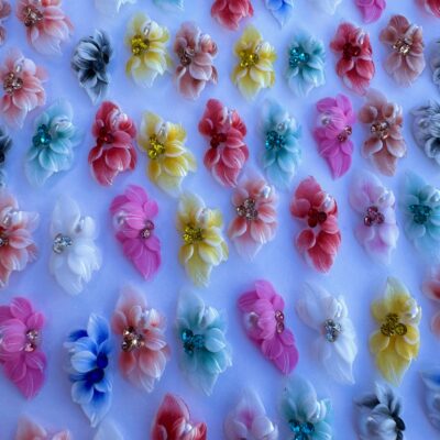 #2...Acrylic Flower ...10 Pairs Mix Color