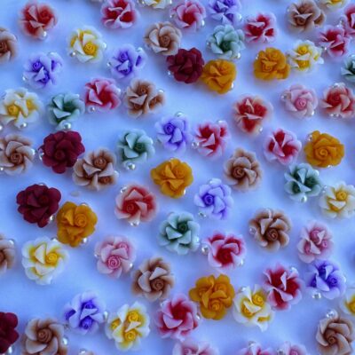 #1...Acrylic Flower ...10 Pairs Mix Color