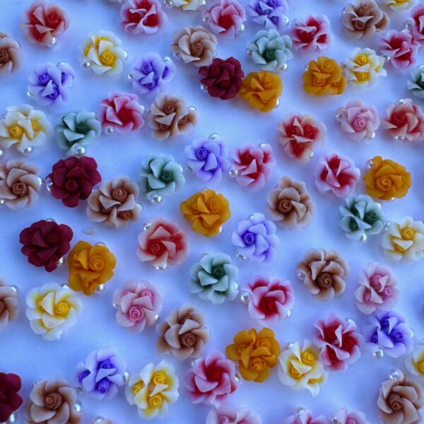 #1...Acrylic Flower ...10 Pairs Mix Color