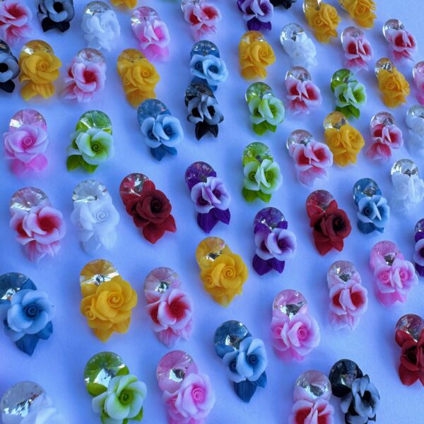 #0....Acrylic Flower 2Pcs...10 Pairs Mix Color